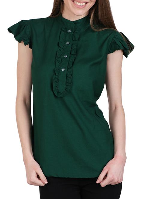 green viscose regular top - 12934102 - Standard Image - 1