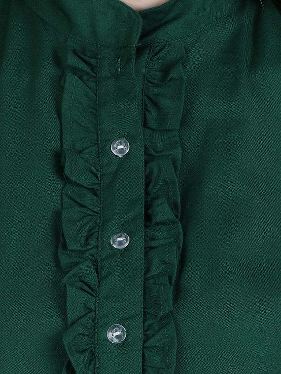 green viscose regular top - 12934102 - Zoom Image - 4
