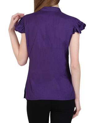 purple viscose regular top - 12934103 - Standard Image - 3