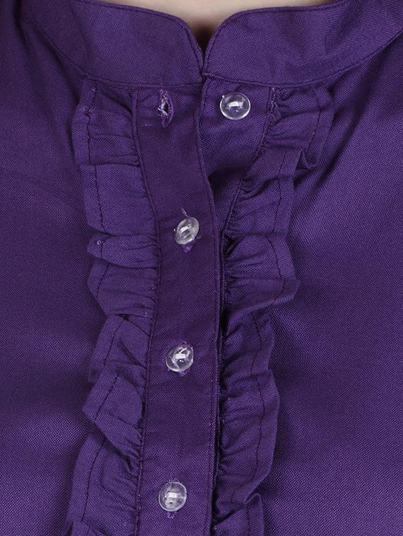purple viscose regular top - 12934103 - Zoom Image - 4