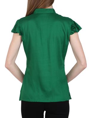 green viscose regular top - 12934106 - Standard Image - 3