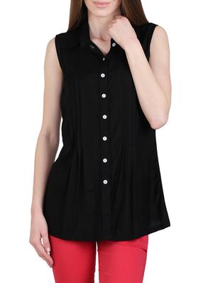 black viscose regular shirt - 12934111 - Standard Image - 2