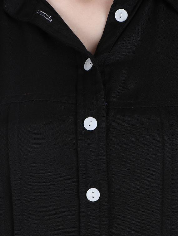 black viscose regular shirt - 12934111 - Zoom Image - 5
