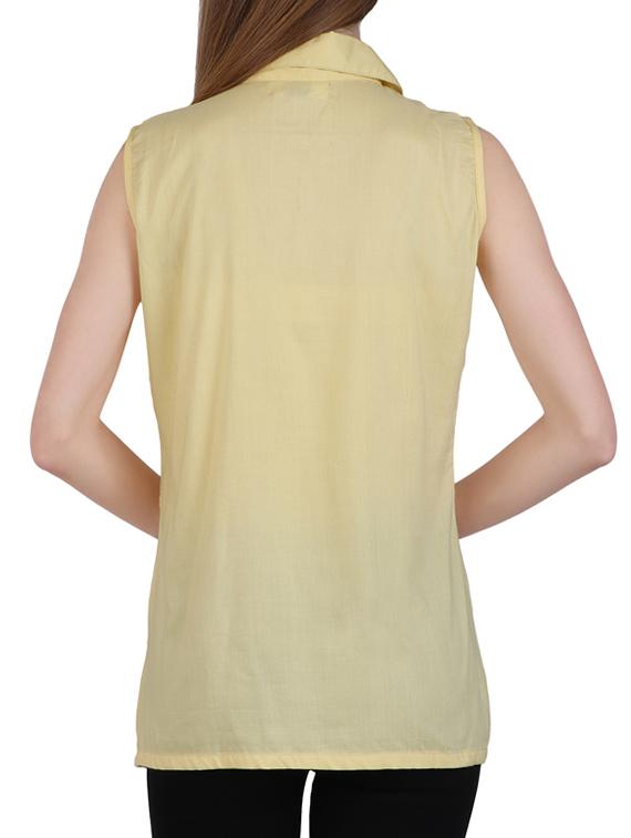 yellow viscose regular shirt - 12934114 - Zoom Image - 4