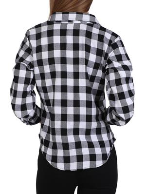 black checkered cotton regular shirt - 12934126 - Standard Image - 3