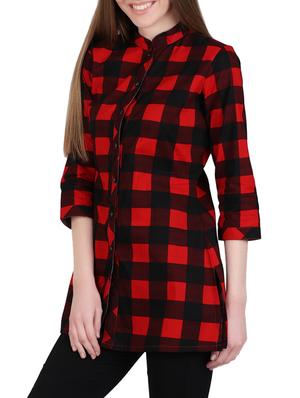 red checkered cotton regular shirt - 12934127 - Standard Image - 2
