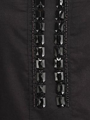 black embellished cotton regular tunic - 12937582 - Standard Image - 4