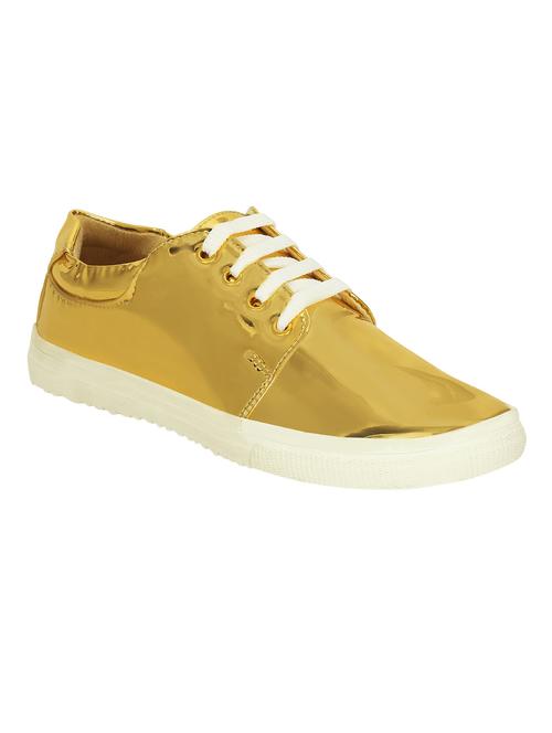 gold canvas laceup sneakers - 12941916 -  Standard Image - 0