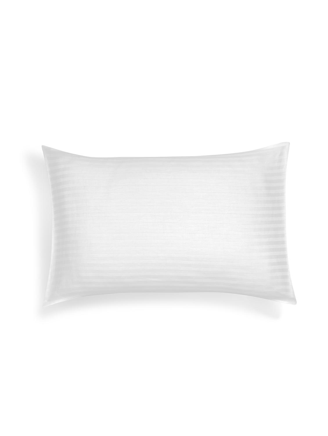 self stripe 300 tc premium cotton satin white bed sheet set - 12941988 - Zoom Image - 3
