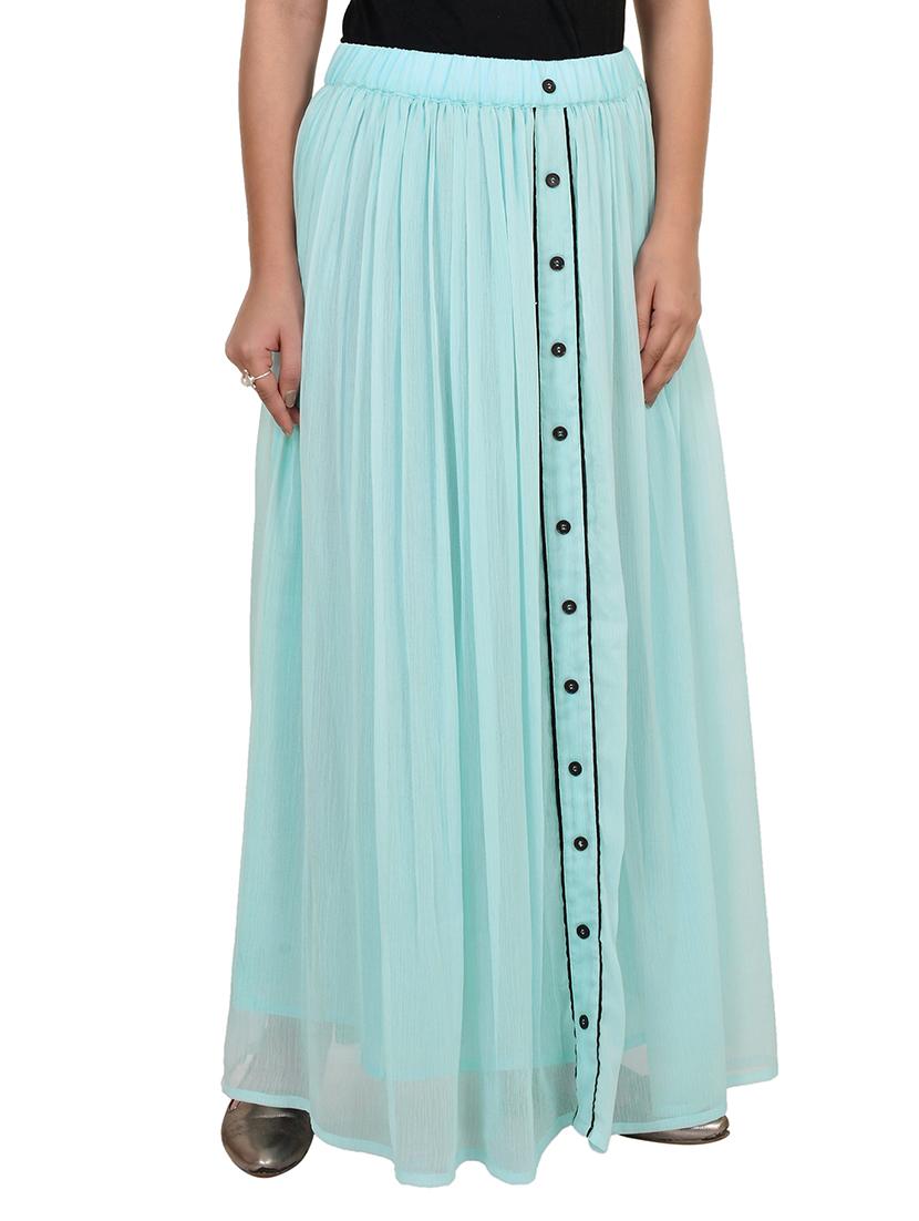 blue georgette skirt - 12943500 - Zoom Image - 2