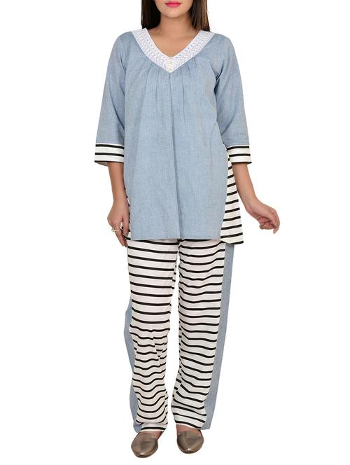 white cotton pyjama set - 12943506 - Standard Image - 1