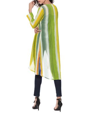 green striped polyester asymmetric shrug - 12943877 - Standard Image - 3