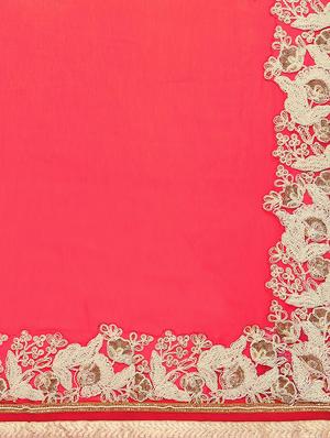 embroidered bordered saree with blouse - 12944194 - Standard Image - 4