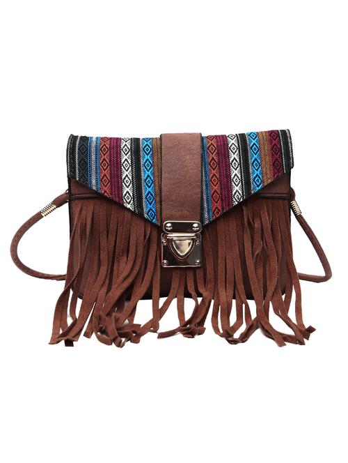 brown leatherette sling bag - 12944738 - Very Small Image - 1