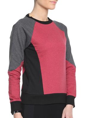 red cotton solid long sleeves sweatshirt - 1294504 - Standard Image - 2