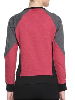 red cotton solid long sleeves sweatshirt - 1294504 - Standard Image - 3