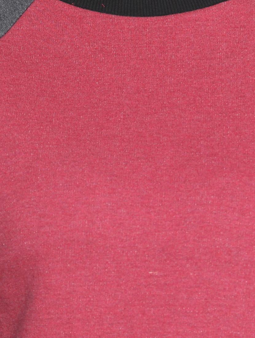 red cotton solid long sleeves sweatshirt - 1294504 - Zoom Image - 4