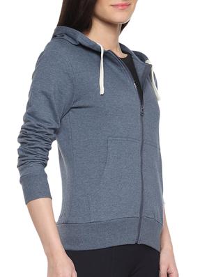 grey cotton zipper hoodie - 1294510 - Standard Image - 2