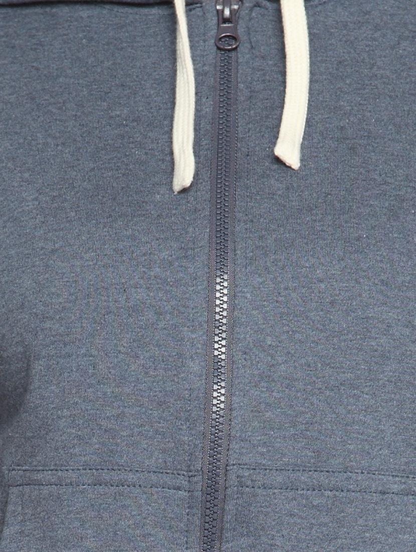 grey cotton zipper hoodie - 1294510 - Zoom Image - 4