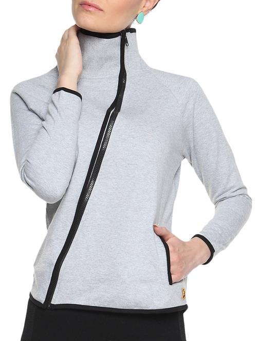 cloud grey slant zipper jacket - 1294525 - Standard Image - 1