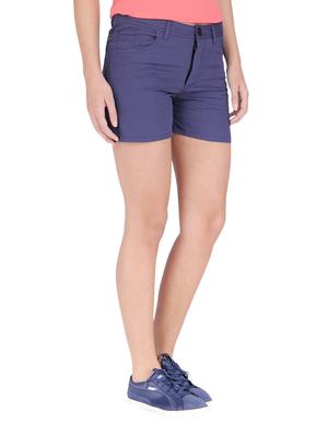 blue cotton solid chino shorts - 1294556 - Standard Image - 2