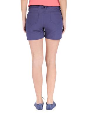 blue cotton solid chino shorts - 1294556 - Standard Image - 3