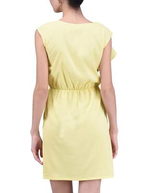 yellow plain gathers poly crepe dress - 1294661 - Standard Image - 3