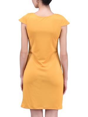 yellow plain spandex knit dress - 1294663 - Standard Image - 3