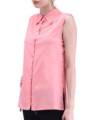 pink plain poly crepe shirt - 1294668 -  Standard Image - 1