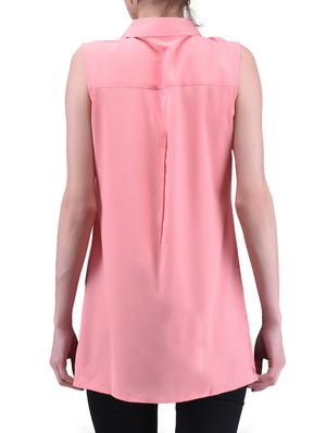 pink plain poly crepe shirt - 1294668 - Standard Image - 3