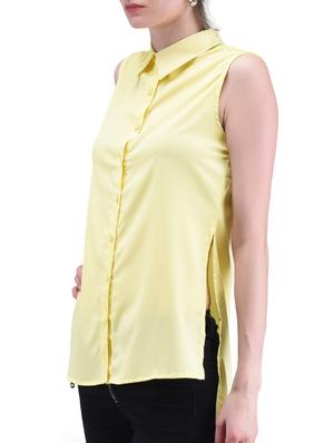 yellow plain poly crepe shirt - 1294671 -  Standard Image - 1