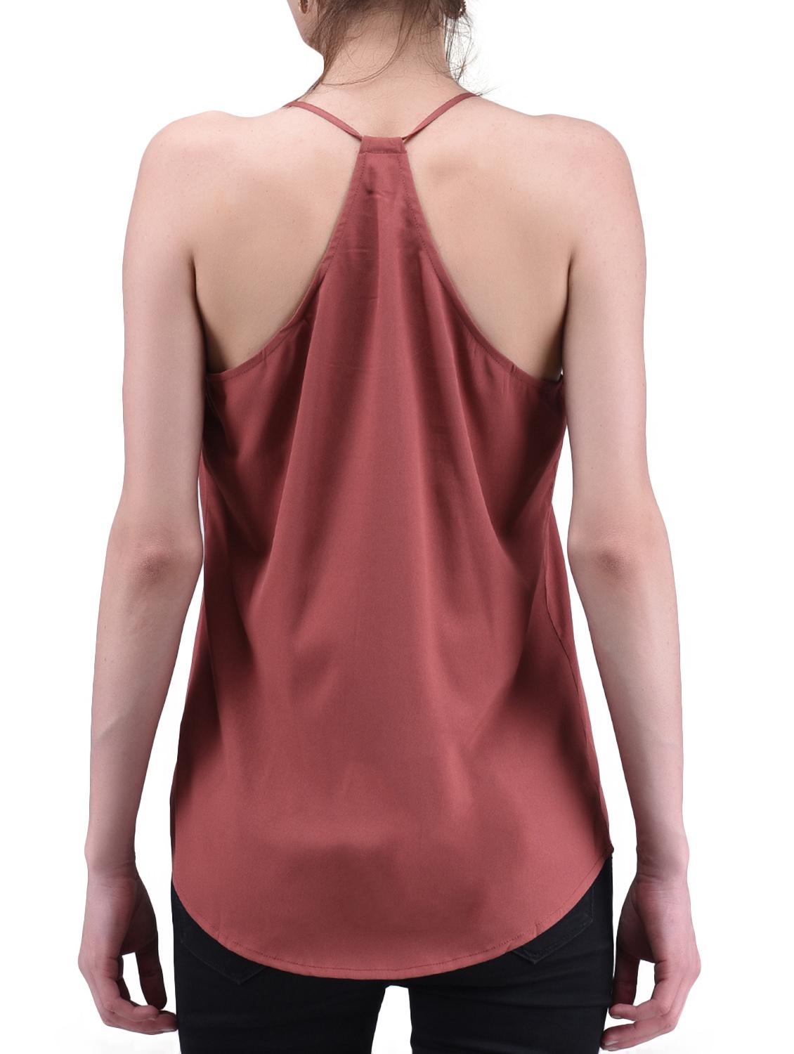 red plain poly crepe cami - 1294685 - Zoom Image - 3
