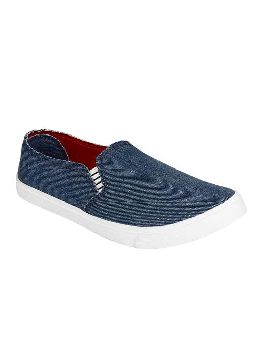blue faux leather slip on casual shoes - 12951882 - Standard Image - 1