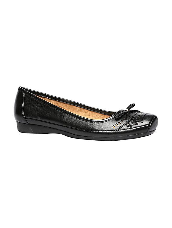 black leather slip on ballerina - 12954380 - Zoom Image - 1