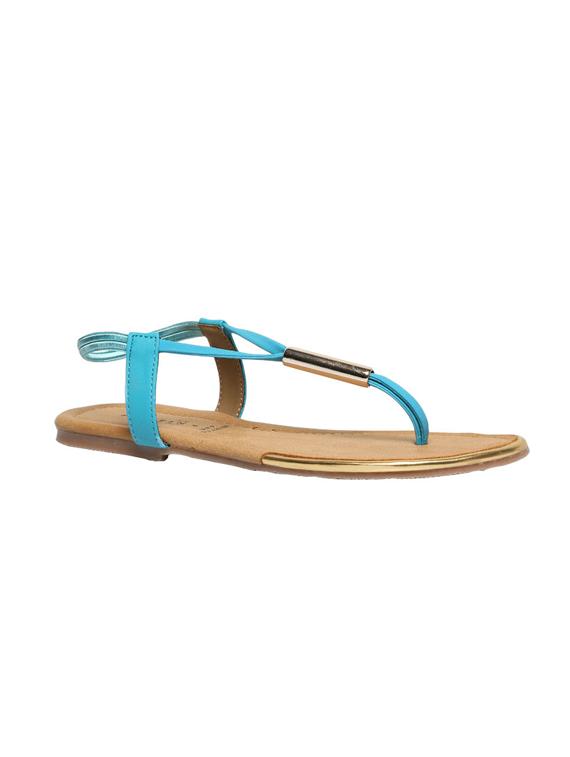 blue leatherette back strap sandals - 12954460 - Zoom Image - 1