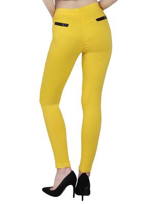 yellow cotton jeggings - 12958444 - Standard Image - 3