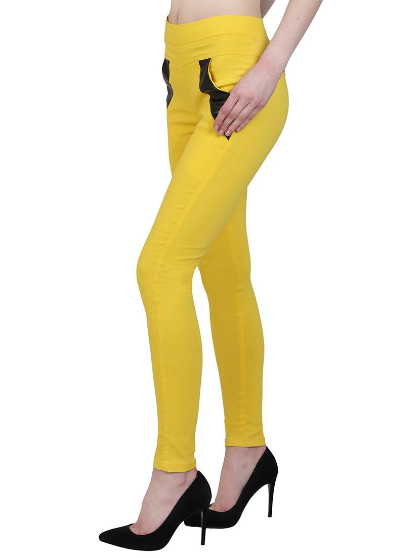 yellow cotton jeggings - 12958444 - Zoom Image - 2