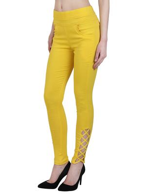 yellow cotton jeggings - 12958447 - Standard Image - 2