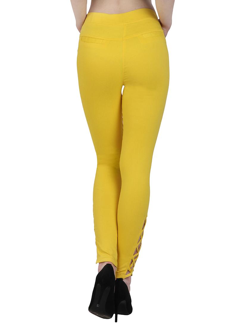 yellow cotton jeggings - 12958447 - Zoom Image - 3