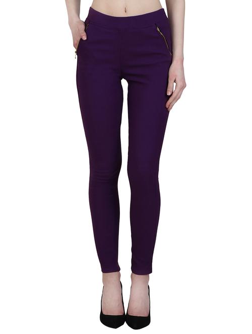 purple cotton jeggings - 12958450 - Standard Image - 1