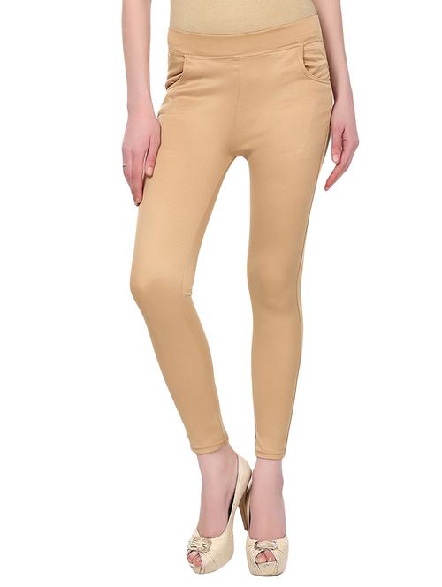beige cotton jeggings - 12958488 - Standard Image - 1