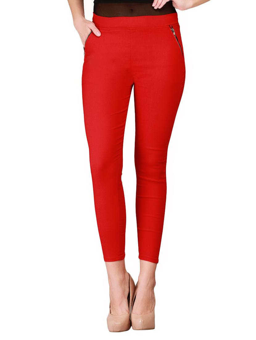 red cotton jeggings - 12958490 - Zoom Image - 1