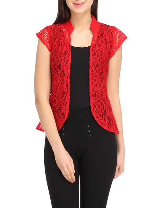 cap sleeves laced shrug - 12960646 - Standard Image - 1