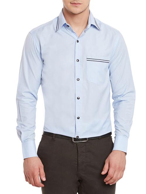 blue cotton formal shirt - 12961268 - Standard Image - 1