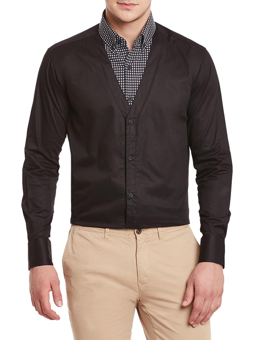 black cotton casual shirt - 12961616 - Zoom Image - 1