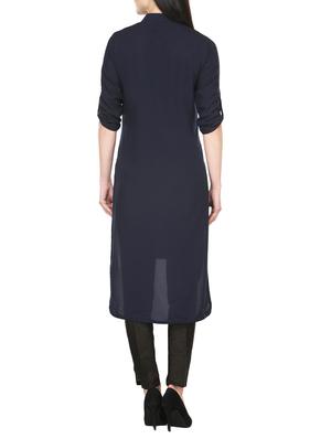 midnight high-low kurta - 12962066 - Standard Image - 3