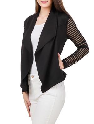 black polyester summer jacket - 12962276 - Standard Image - 2