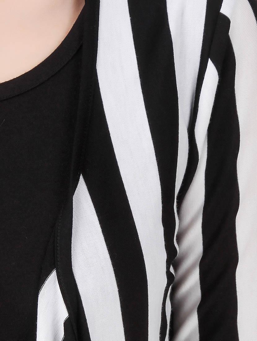 white striped jersey waterfall shrug - 12964746 - Zoom Image - 4
