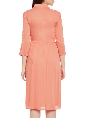 peach viscose dress - 12966216 - Standard Image - 3
