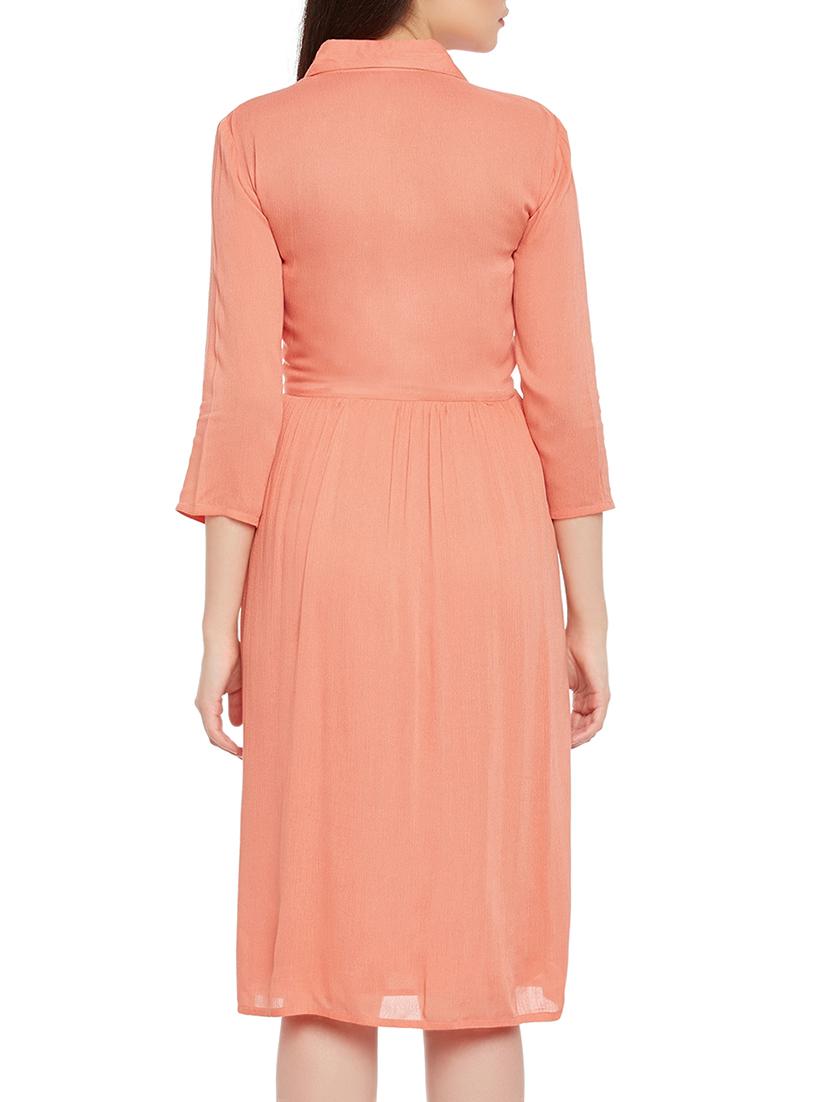 peach viscose dress - 12966216 - Zoom Image - 3